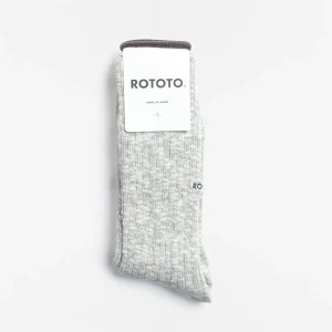 Rototo Organic Cotton Slub Crew Socks